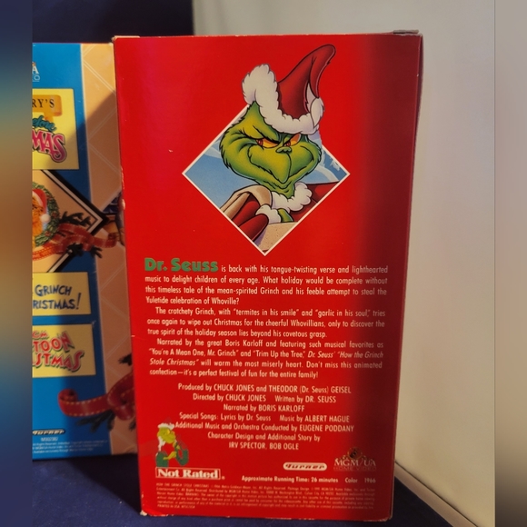 Vintage VHS 3 Movie Box Set 1991 MGM Cartoon Christmas Tom & Jerry The Grinch - Picture 12 of 16
